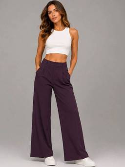 Club York - Women Purple Solid Korian Pant