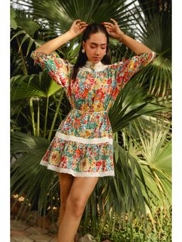 Kay Kay BY KKHUSHI SAHAII - Womens Carole Floral Print Short Dress