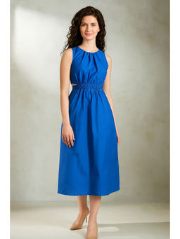 Lounge Dreams - Blue Pure Cotton A-Line Dress