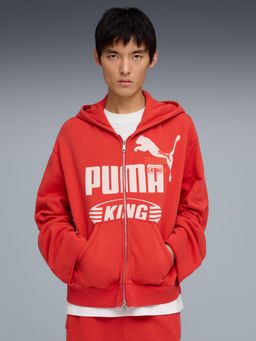 Puma - Red Printed Oversized Jacket