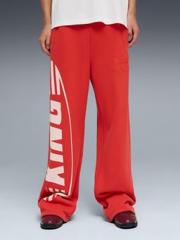 Puma - Red Printed Oversized Trackpant