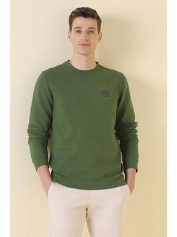 Allen Solly - Green Solid Regular Sweatshirt