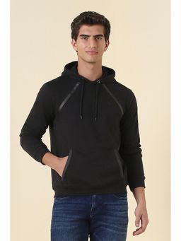 Allen Solly - Black Solid Regular Hoodie