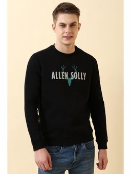 Allen Solly - Black Solid Regular Sweatshirt