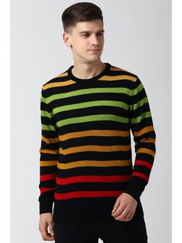 Peter England - Black Stripes Regular Sweater