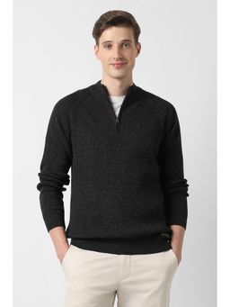Peter England - Black Textured Regular Sweater