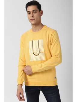 Peter England - Yellow Graphic Slim Sweatshirt