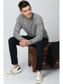 Peter England - Grey Solid Regular Sweater
