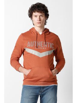 Van Heusen - Orange Printed Slim Hoodie
