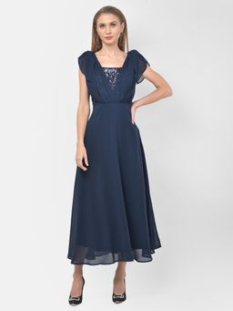 Latin Quarters - Cap Sleeve Embellished Polyester Dress