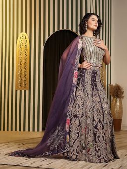 Soniya G - Purple Lehenga With Blouse And Chanderi Organza Dupatta