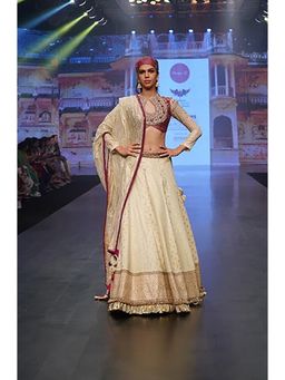 Soniya G - Cream Lehenga with Blouse and Dupatta