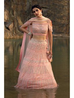 Soniya G - Baby Pink Lehenga with Blouse and Dupatta