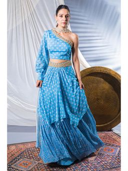 Soniya G - Blue Lehenga With Blouse And Dupatta