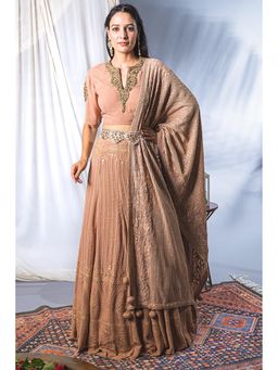 Soniya G - Pink Lehenga with Blouse and Dupatta