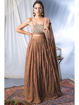 Soniya G - Pink Embroidered Lucknow Lehenga with Blouse and Dupatta