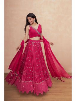 Soniya G - Hot Pink Lehenga with Blouse and Dupatta