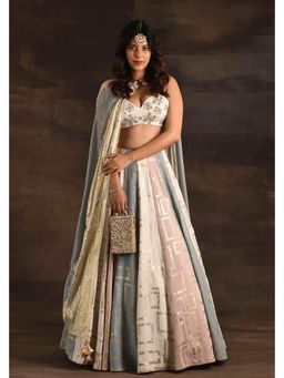 Soniya G - Multi Colour Lehenga with Blouse and Choker Dupatta