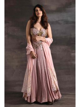 Soniya G - Nude Pink Lehenga With Blouse And Dupatta