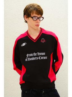 Bonkers Corner - Black Athletic V-Neck Sweatshirt for Men
