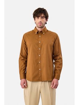 Snitch - Brown Solid Full Sleeves Regular Casual Shirt for Men