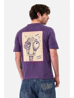 Snitch - Purple Graphic Half Sleeves Regular Casual T-shirt for Men