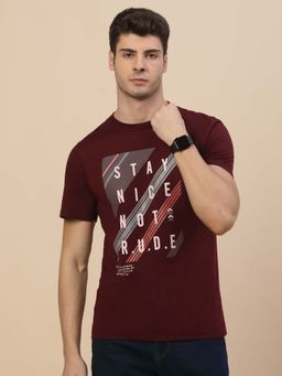 Cantabil - Breathable and Soft with Color Fastness Regular Fit T-shirt for Men