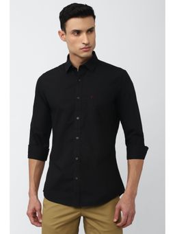 Van Heusen - Mens Black Slim Fit Solid Full Sleeves Formal Shirt