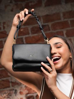 Inc.5 - Womens Black Party Solid Handbag with Detachable Strap