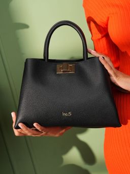 Inc.5 - Womens Black Casual Textured Handbag