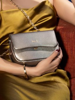 Inc.5 - Womens Grey Party Solid Sling Bag