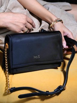 Inc.5 - Womens Black Casual Solid Sling Bag