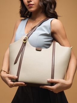 Inc.5 - Womens Beige Casual Solid Shoulder Bag