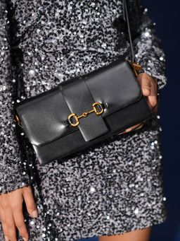 Inc.5 - Womens Black Party Solid Shoulder Bag