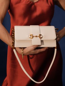 Inc.5 - Womens White Party Solid Shoulder Bag