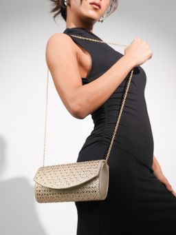 Inc.5 - Womens Gold Party Embellished Clutch