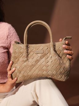 Inc.5 - Womens Olive Casual Textured Handbag with Detachable Strap