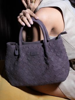 Inc.5 - Womens Brown Casual Textured Handbag with Detachable Strap