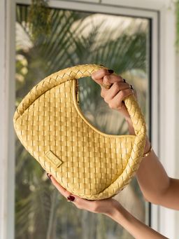 Inc.5 - Womens Yellow Party Textured Handbag