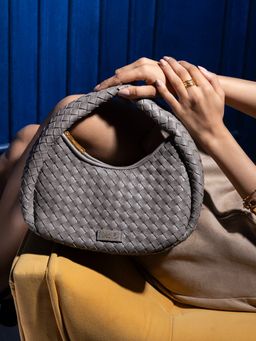 Inc.5 - Womens Grey Party Textured Pattern Handbag