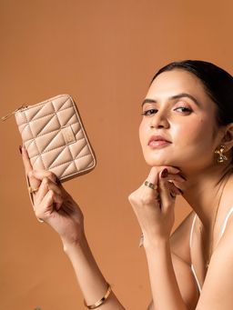 Inc.5 - Womens Beige Party Solid Pattern Wallet
