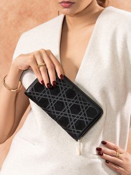 Inc.5 - Womens Black Party Textured Wallet