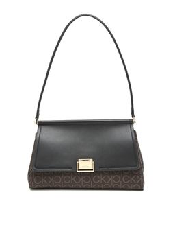 Calvin Klein - Colorblock Brown Pvc Shoulder Bag