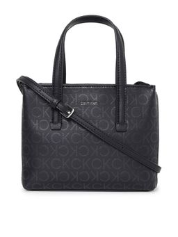 Calvin Klein - Logo Black Polyester Tote Bag with Detachable Strap