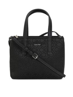 Calvin Klein - Logo Black Polyester Shoulder Bag with Detachable Strap