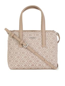 Calvin Klein - Logo Brown Polyester Shoulder Bag with Detachable Strap