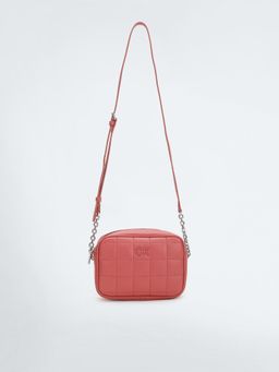 Calvin Klein - Solid Pink Pu Sling Bag