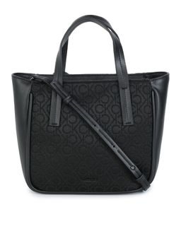 Calvin Klein - Logo Black Polyester Tote Bag with Detachable Strap