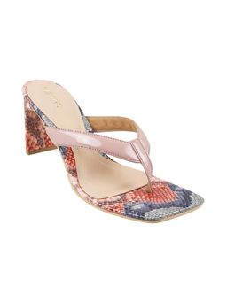 Metro - Womens Peech BlockSandalsMetro Women Pink Synthetic Printed Heels