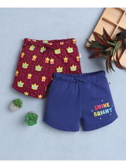 Bumzee - Indigo and Magenta Girls Shorts (Pack of 2)